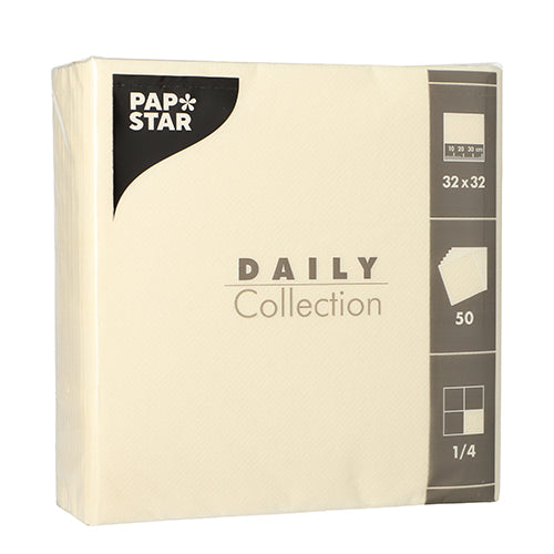Papstar 700 Servietten, Champagner, Serie: DAILY Collection, 1/4-Falz, 32x32cm
