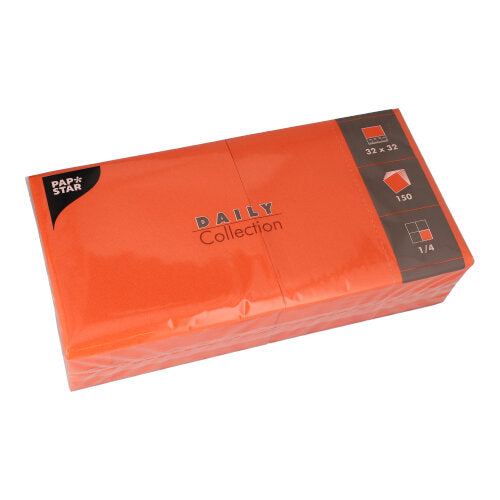 Papstar 900 Servietten, Nektarine, Serie: DAILY Collection, 1/4-Falz, 32x32cm
