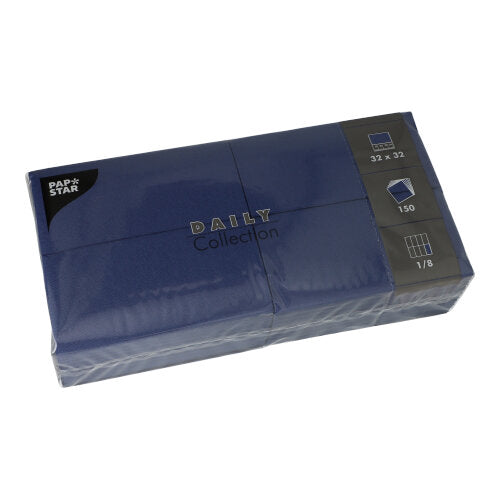 Papstar 900 Servietten, Dunkelblau, Serie: DAILY Collection, 1/8Falz, 32x32cm