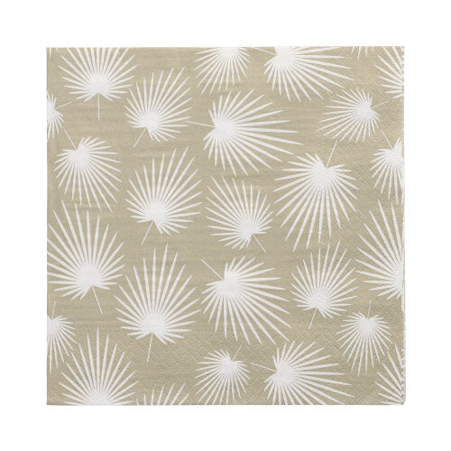 Papstar 12x 30 Servietten, 3-lagig 1/4-Falz 33 cm x 33 cm "White Leaves"