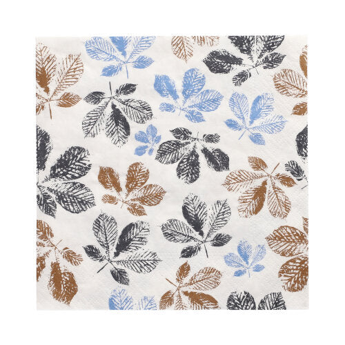 Papstar 12x 30 Servietten, 3-lagig 1/4-Falz 33 cm x 33 cm "Fallen Leaves"