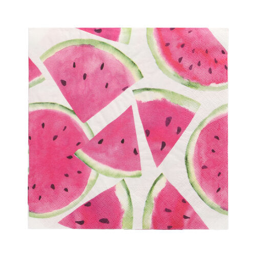Papstar 10x 20 Servietten, 3-lagig 1/4-Falz 33 cm x 33 cm "Watermelon"