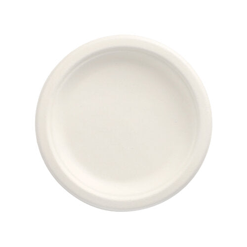 Papstar 10x 50 Teller, Zuckerrohr "pure" ungeteilt Ø 15 cm · 2 cm weiss