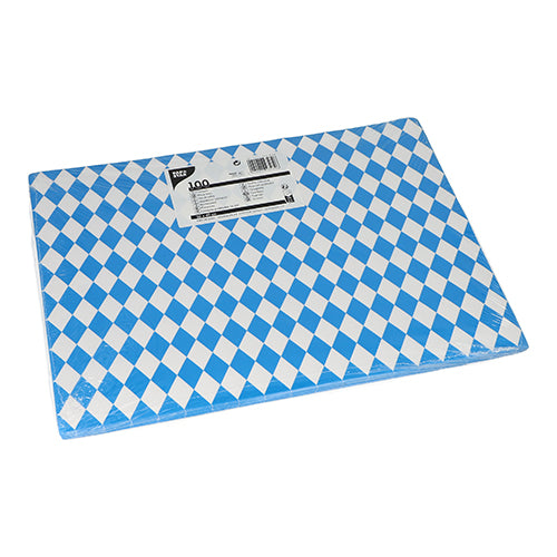Papstar 1.000x Tischsets "Bayrisch Blau", Papier, Blau und Weiß, 30x40cm