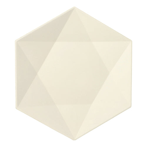 Papstar 10x 25 Teller Zuckerrohr "pure" 6-eckig 2,5 cm x 26 cm x 23 cm weiss "Diamond"