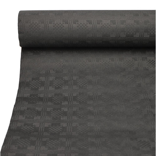 Papstar 4x Papiertischtuch mit Damastprägung 50 m x 1 m schwarz