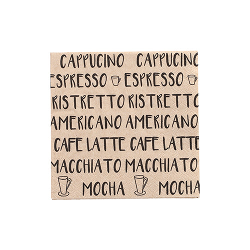 Papstar 14x 20 Servietten, 3-lagig 1/4-Falz 25 cm x 25 cm natur "Coffee Specialities" aus recyceltem Papier