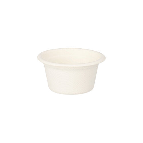 Papstar 20x 12 Dressingschalen, Zuckerrohr "pure" 60 ml Ø 6 cm · 3 cm weiss
