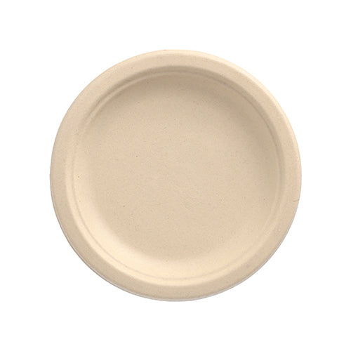 Papstar 10x 50 Teller, Zuckerrohr "pure" ungeteilt Ø 15 cm · 2 cm natur