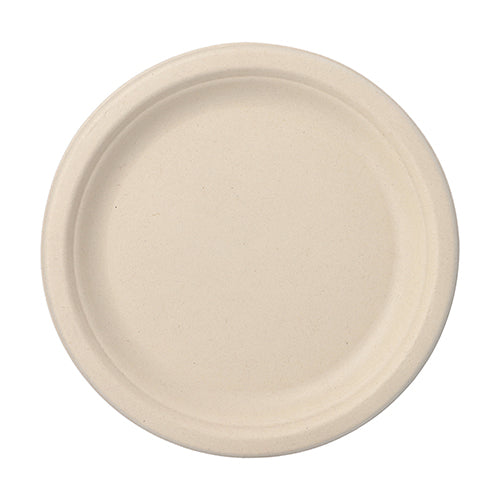 Papstar 10x 50 Teller, Zuckerrohr "pure" ungeteilt Ø 23 cm · 2 cm natur