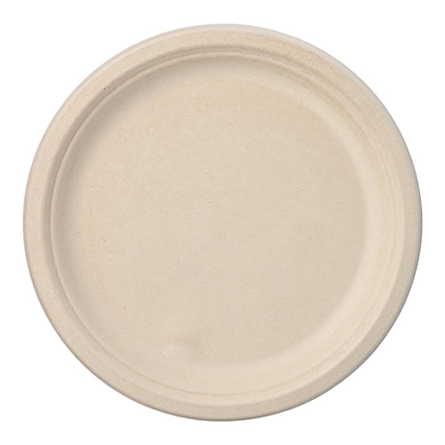 Papstar 10x 50 Teller, Zuckerrohr "pure" ungeteilt Ø 26 cm · 2 cm natur