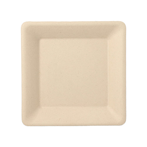 Papstar 10x 50 Teller, Zuckerrohr "pure" eckig 15,5 cm x 15,5 cm natur