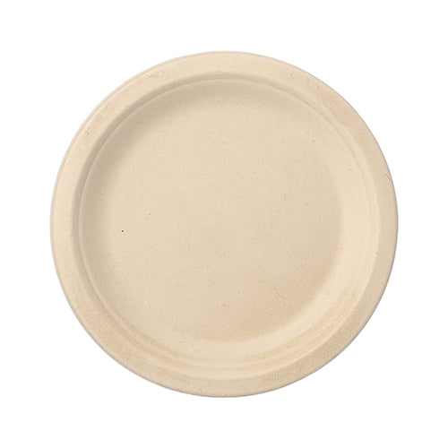 Papstar 12x 12 Teller, Zuckerrohr "pure" ungeteilt Ø 18 cm · 2 cm natur