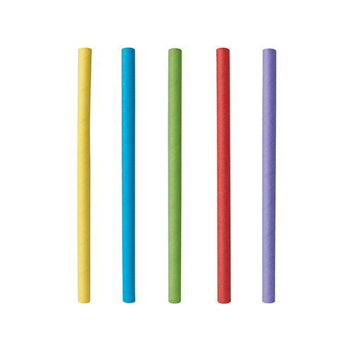 Papstar 8x 500 Cocktail Trinkhalme, Papier Ø 7 mm · 15 cm farbig sortiert