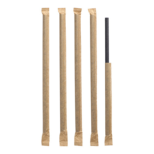 Papstar 1.200 Shake-Halme einzeln gehüllt, Material: Papier, Farbe: schwarz, Abmessungen: Ø 8mm · 25cm