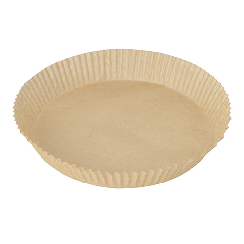 Papstar 10x 100 Backpapiere Ø 23 cm · 4,5 cm braun für Heißluftfritteusen
