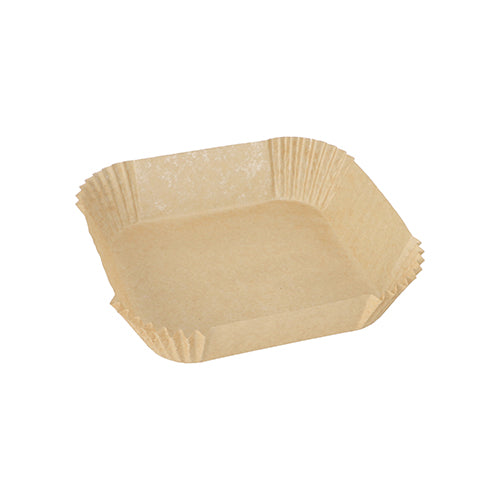 Papstar 10x 100 Backpapiere 16 cm x 16 cm x 4,5 cm braun für Heißluftfritteusen