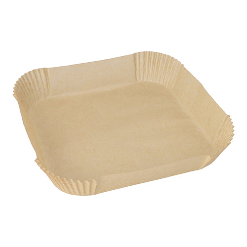Papstar 10x 100 Backpapiere 23 cm x 23 cm x 4,5 cm braun für Heißluftfritteusen