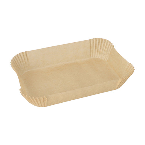 Papstar 10x 100 Backpapiere 22 cm x 14 cm x 4,5 cm braun für Heißluftfritteusen