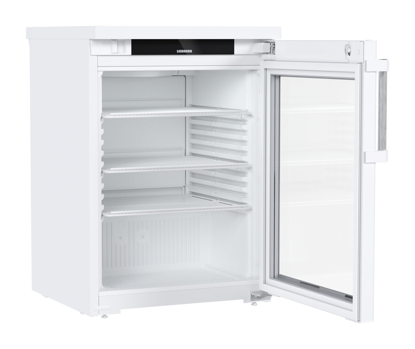 Liebherr Getränke-Tischkühlschrank "Performance" (mit Umluftkühlung), Stahl, Kunststoff und Glas, Weiß, 0,292kW, 230V, 127L, 600x648x852mm (FRTvg 1511)
