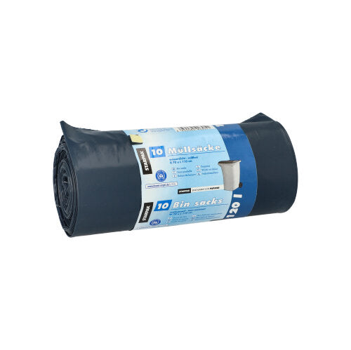 Papstar 15x 10 Müllsäcke, LDPE "blauer Engel" 120 l 110 cm x 70 cm blau/schwarz