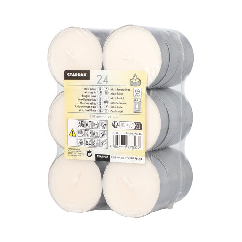 Papstar 10x 24 Maxi Lichte Ø 57 mm · 22 mm weiss