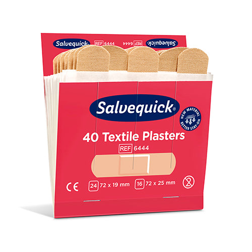 Papstar 10x 6 Set "Cederroth" Salvequick Textile Pflaster (40 Stück) braun , Refill
