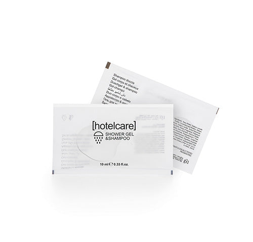 Papstar 4x 200 Duschgel & Shampoo Sachets "Hotel Care" 10 ml