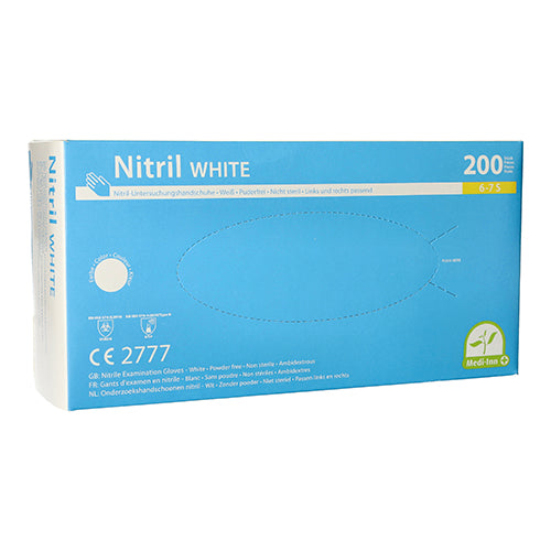 Papstar 10x 200 "Medi-Inn®" Handschuhe, Nitril puderfrei "White" weiss Größe S