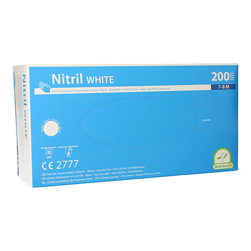 Papstar 10x 200 "Medi-Inn®" Handschuhe, Nitril puderfrei "White" weiss Größe M