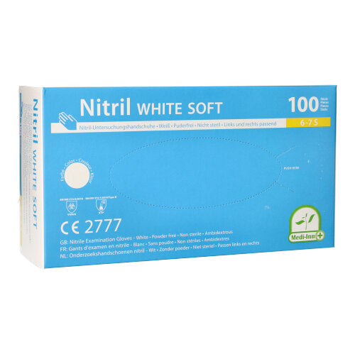 Papstar 10x 100 "Medi-Inn®" Handschuhe Nitril puderfrei "White Soft" weiss Größe S