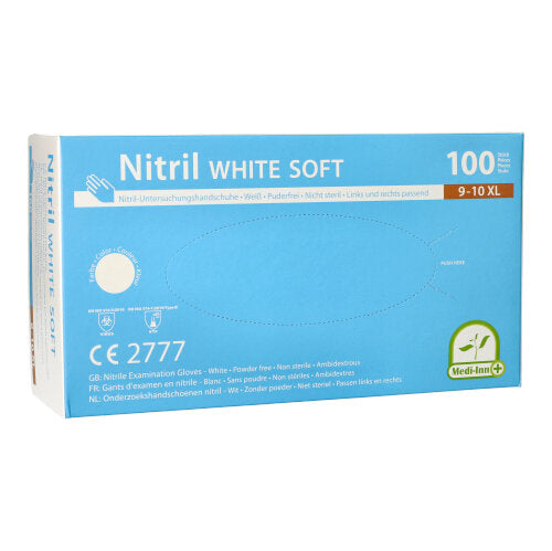 Papstar 10x 100 "Medi-Inn®" Handschuhe Nitril puderfrei "White Soft" weiss Größe XL