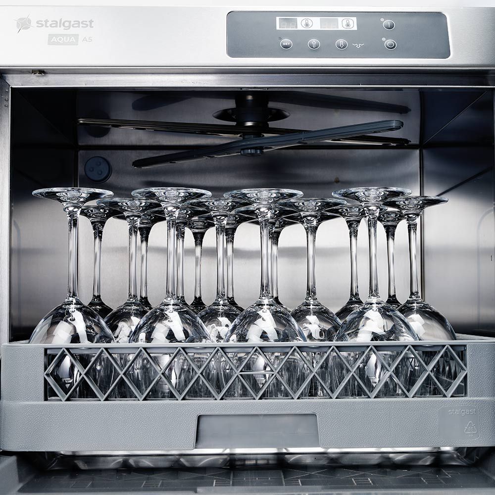 Stalgast Geschirrspülmaschine Aqua A5, Klarspülmittel- und Reinigerdosierpumpe, 400V, 6,5kW, 570x640x840mm