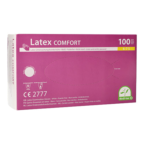 Papstar 10x 100 "Medi-Inn® PS" Handschuhe, Latex puderfrei "Comfort" weiss - natur Größe S