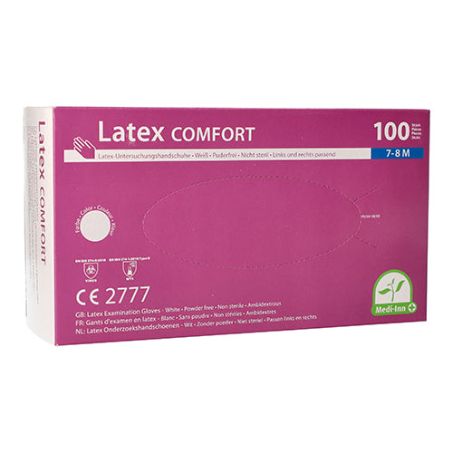 Papstar 10x 100 "Medi-Inn® PS" Handschuhe, Latex puderfrei "Comfort" weiss - natur Größe M