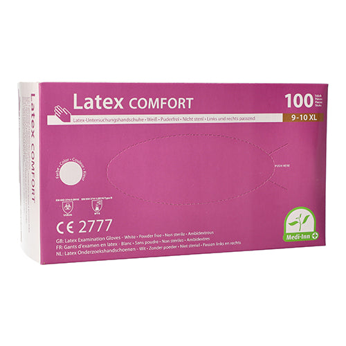 Papstar 10x 100 "Medi-Inn® PS" Handschuhe, Latex puderfrei "Comfort" weiss - natur Größe XL