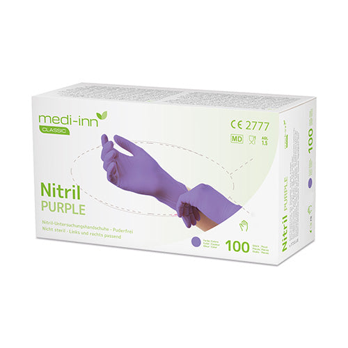 Papstar 10x 100 "Medi-Inn® Classic" Handschuhe, Nitril puderfrei lila "Nitril Purple" Größe L
