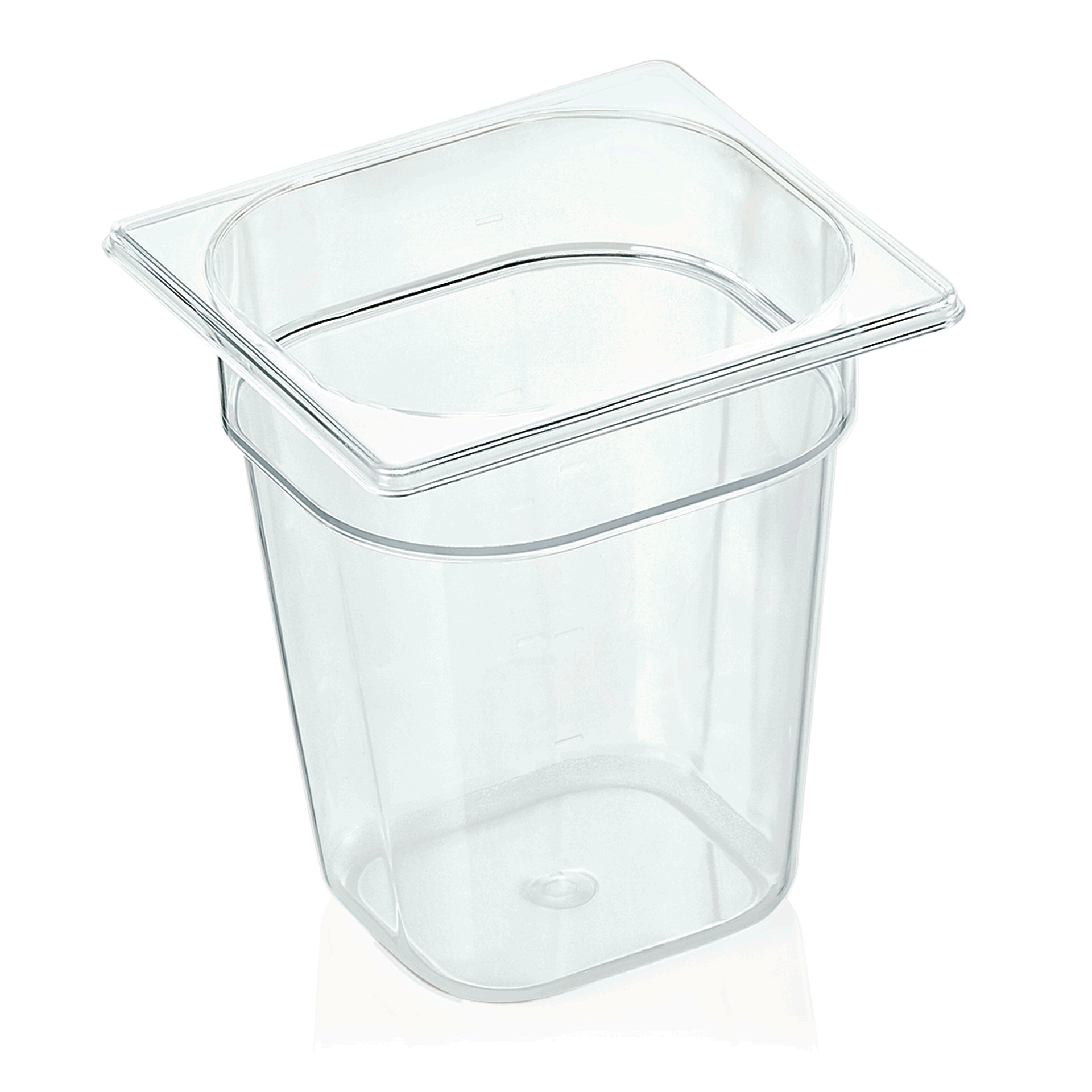 WAS Germany GN Behälter 1/6 mit Skalierung, Serie: GN 94, Polycarbonat, Höhe: 200 mm, 2,8 Liter (9416200)