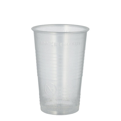 Papstar 2500 Trinkbecher mit 3 Füllstrichen, Transparent, Polypropylen, Inhalt: 0,3l, Durchmesser: 7,8cm, Höhe: 11,3cm
