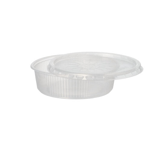 Papstar 250 Verpackungsbecher mit Deckel, PP, Transparent, Rund, Inhalt: 125ml, Durchmesser: 10,5cm, Höhe: 3,2cm