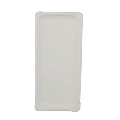 Papstar 4x 250 Teller, Pappe [rc] eckig 11 cm x 24 cm weiss