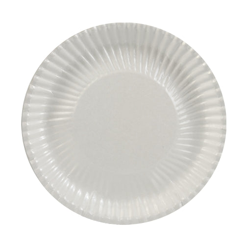 Papstar 5x 100 Teller, Pappe [ff] rund Ø 23 cm · 3 cm weiss beschichtet