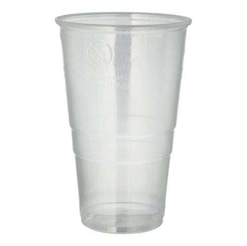 Papstar 1.600x Bierbecher (mit Schaumrand), Polypropylen, Transparent, Inhalt: 500ml, Durchmesser: 9,5cm, Höhe: 14,8cm