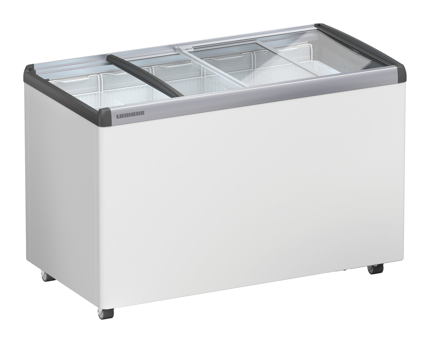 Gefriertruhe (mit Glasschiebedeckel), Stahl und Glas, Weiß, 0,608kW, 230V, 369L, 1255x660x825mm (EFE 3852)