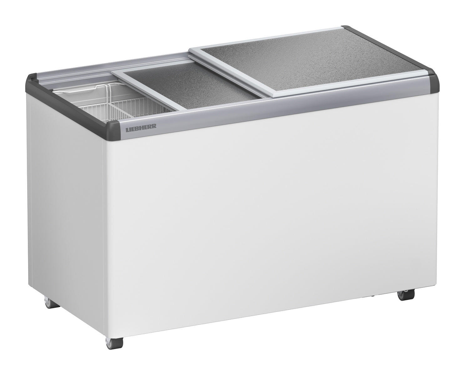 Gefriertruhe (mit Aluminium-Schiebedeckel), Stahl und Aluminium, Weiß und Silber, 0,633kW, 230V, 361L, 1255x660x825mm (EFE 3800)