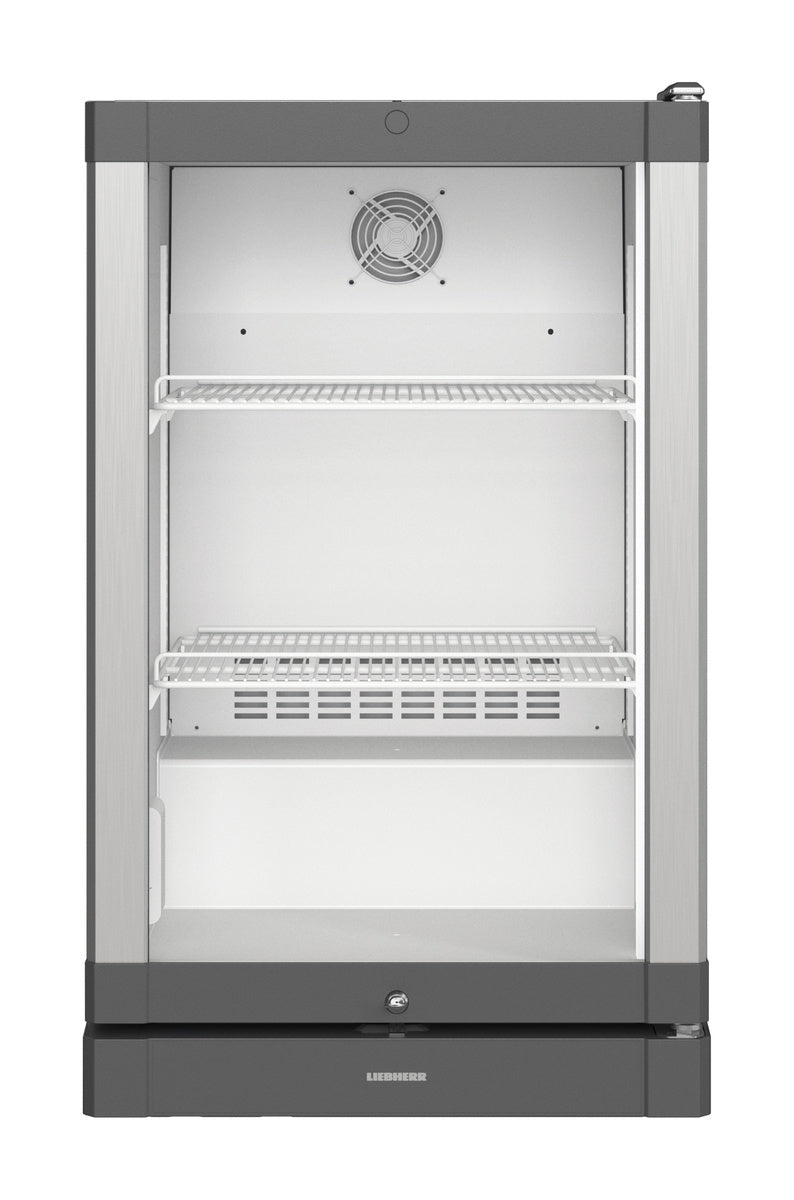 Thekenkühlschrank "Premium" (mit Umluftkühlung), Stahl und Glas, Silber, 0,312kW, 230V, 106L, 497x549x830mm (BCv 1103)