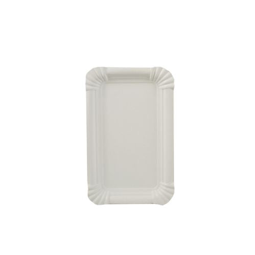 Papstar 8x 250 Teller, Pappe [ff] eckig 10 cm x 16 cm weiss