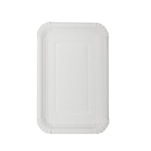 Papstar 6x 250 Teller, Pappe [rc] eckig 13 cm x 20 cm weiss