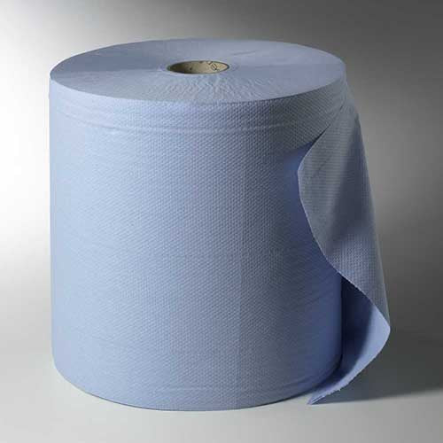 Papstar 1x Putzrollen, 3-lagig Ø 38 cm · 38 cm x 36 cm blau 1.000 Abrisse, Hülse Ø 7 cm