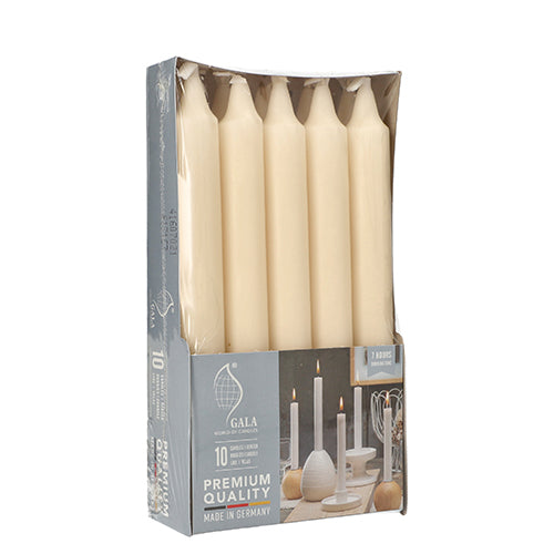 Papstar 16x 10 Tafelkerzen Ø 2,1 cm · 19,3 cm creme